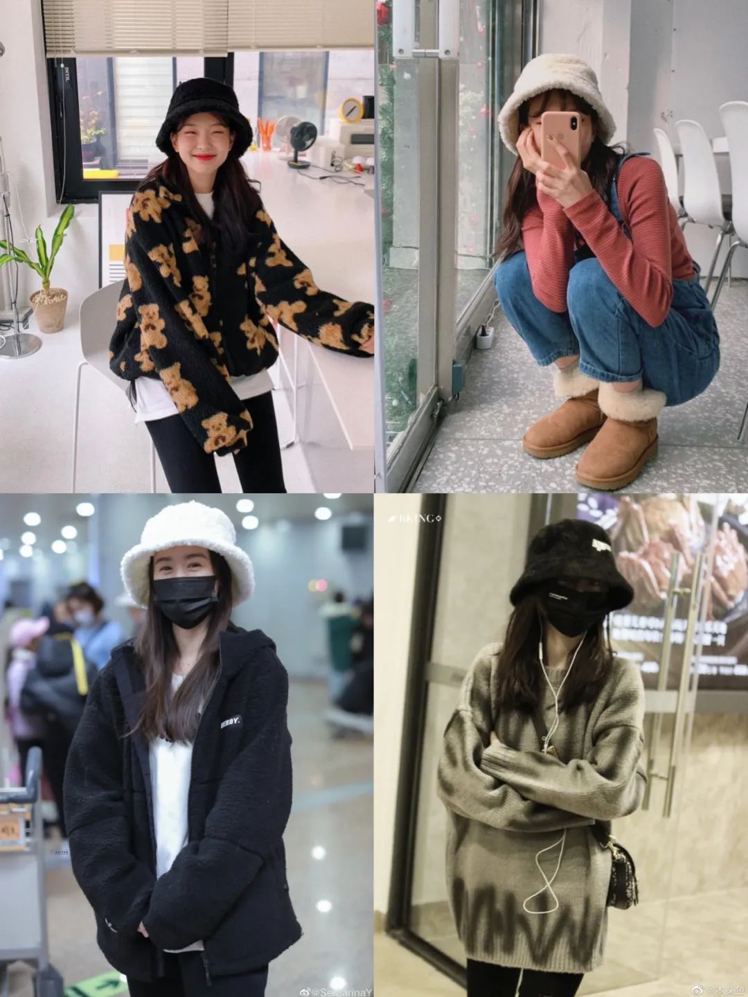 秋冬韩版小熊保暖帽,超级暖和可爱的小熊帽