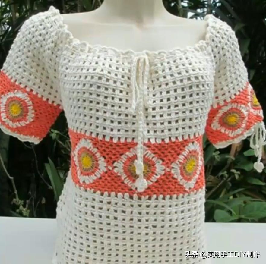 祖母方格编织长款外套教程,针织作品70款简约