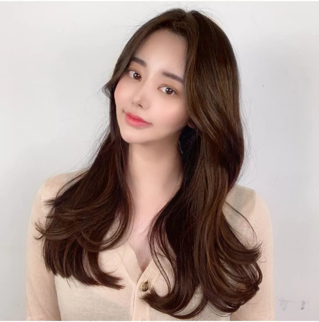 中长发锁骨发烫发中卷,初恋锁骨发中长发烫发