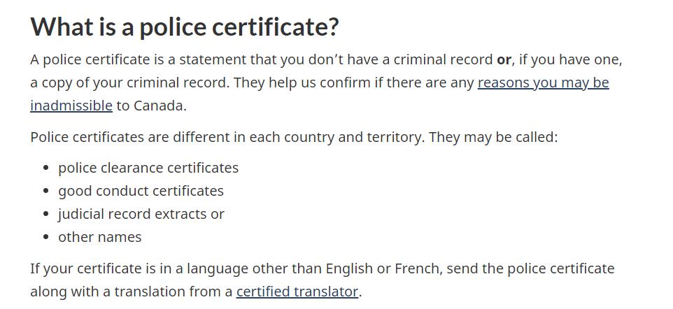 一文讲清加拿大移民所需的无罪证明（policecertificate）