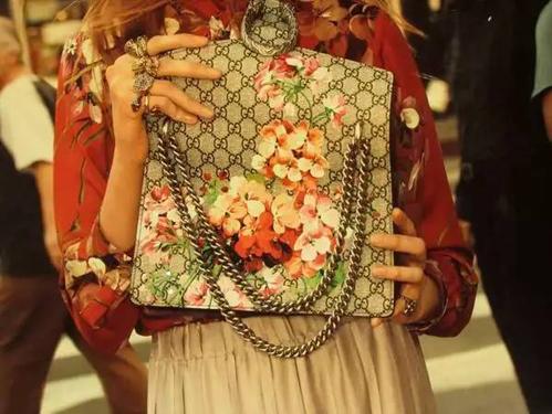 gucci酒神天竺葵花包大号,gucci酒神包二手价