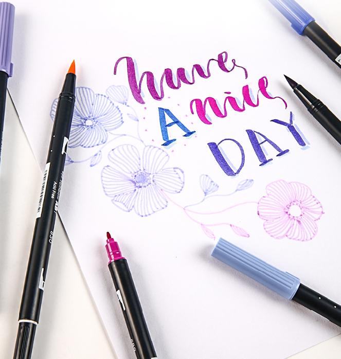 马克笔做手帐不用贴纸不用胶带,做手帐不用贴纸只用马克笔和笔