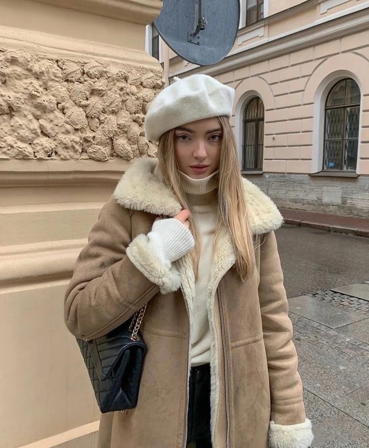 大码显瘦羊羔毛外套,羊羔毛外套的有效穿搭