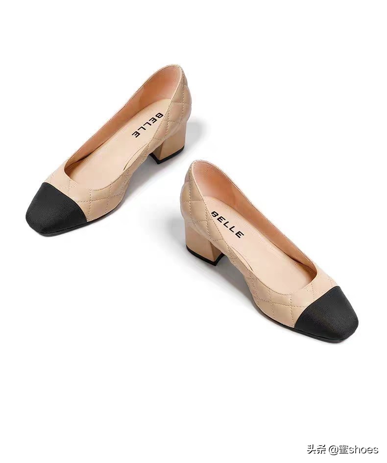 百丽新款女鞋绿色,百丽国货时尚女鞋