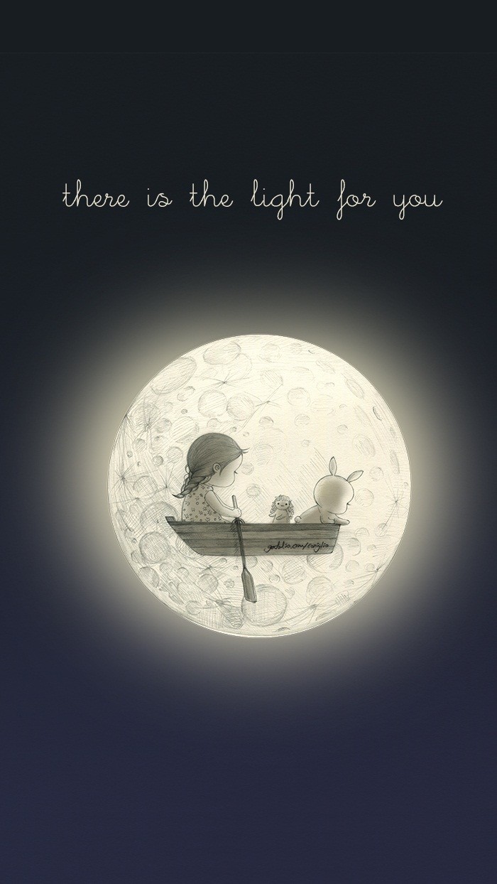 少女与兔子插画,兔子手绘创意插画