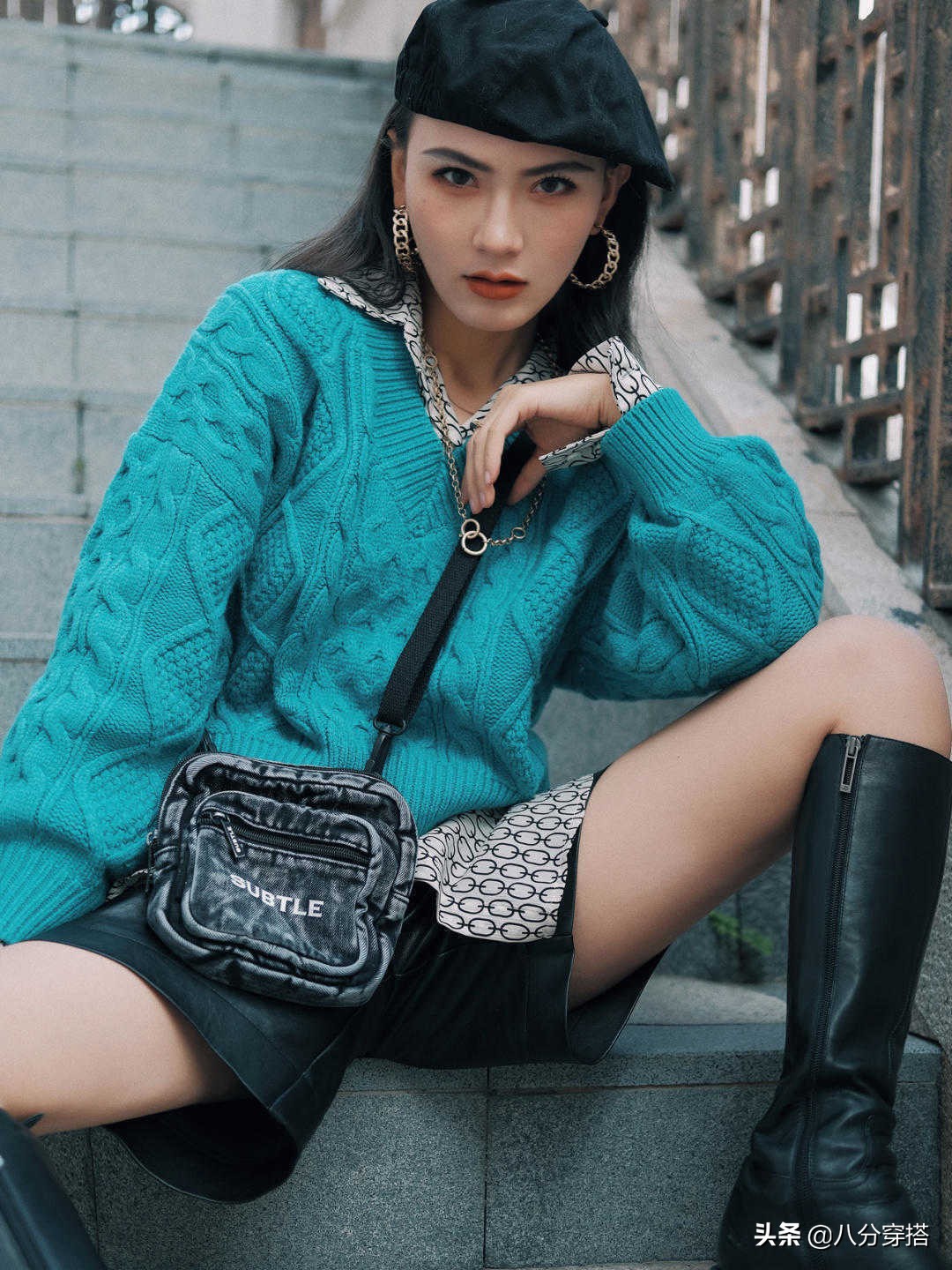 显白气质又柔软渐变慵懒风毛衣,女士简约风穿搭技巧白色毛衣搭配