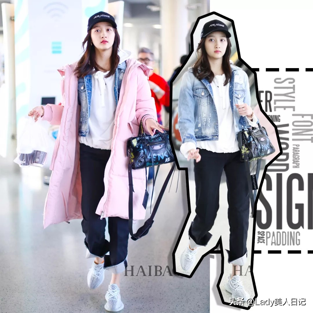 黑色落肩卫衣裤子搭配微胖女生,微胖卫衣搭打底裤穿搭