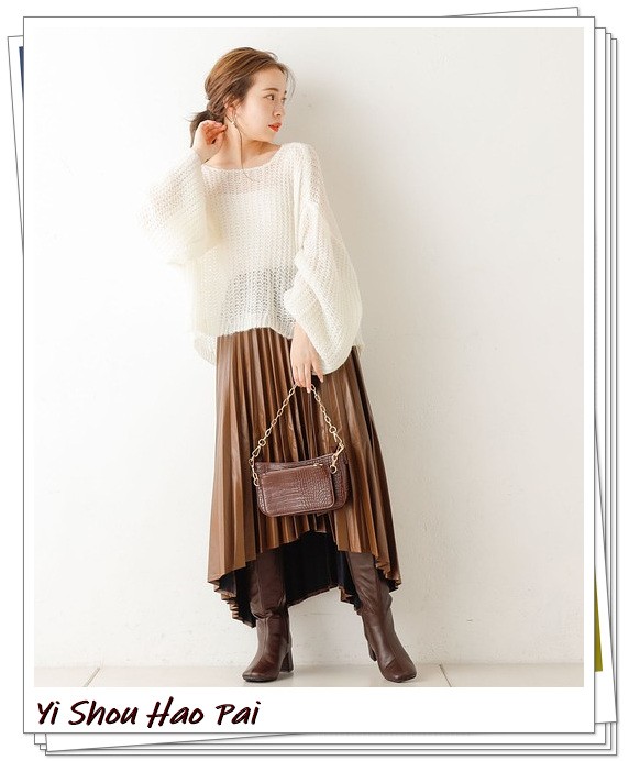 棕色长靴冬季不露腿搭配,棕色长靴怎么搭配好看冬季