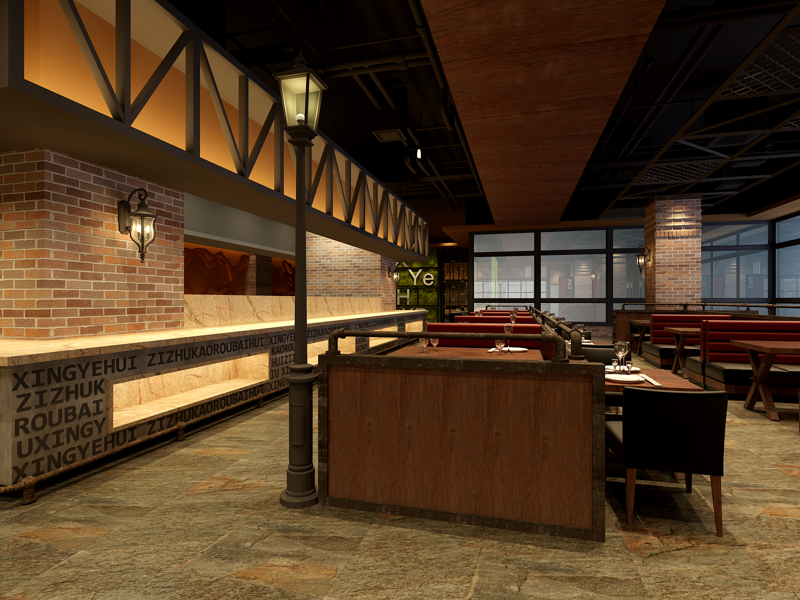 火锅店烧烤店设计分享,自助烤肉火锅店设计