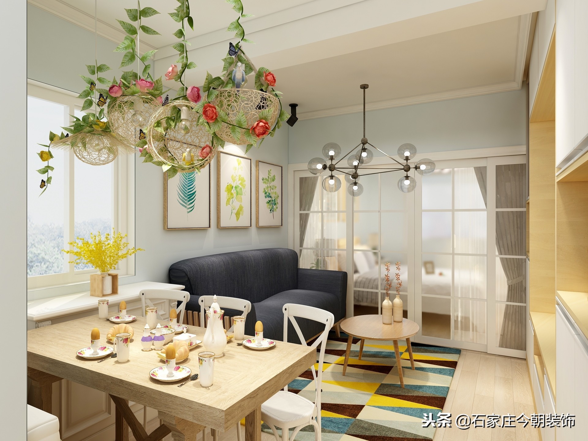 小清新北欧风格电视柜,小清新极简北欧风格