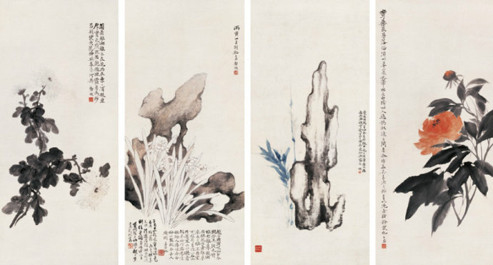 郑午昌花鸟,丝鬓散人郑午昌百幅绘画作品赏析