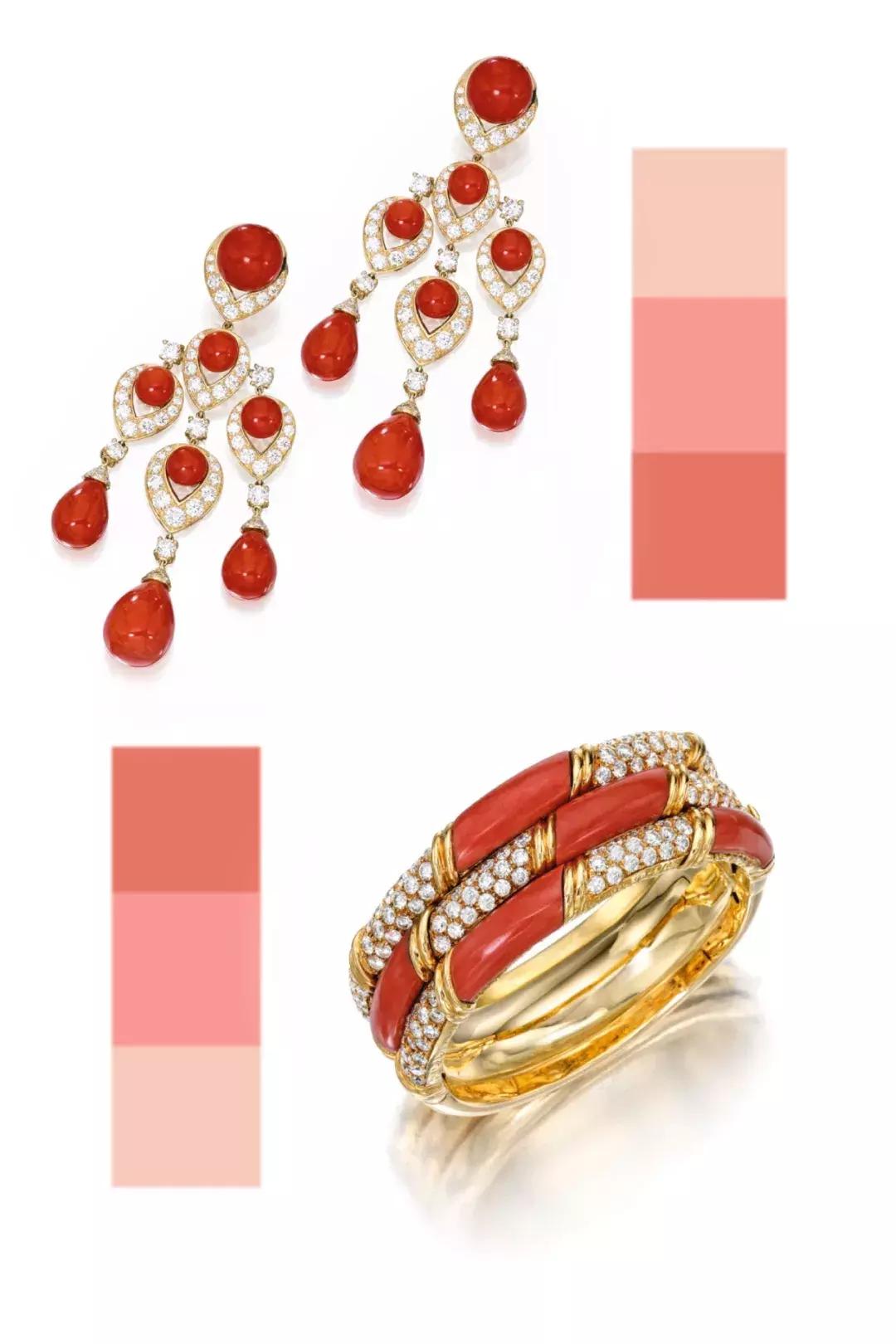 粉色珊瑚珠宝,珊瑚彩色珠宝