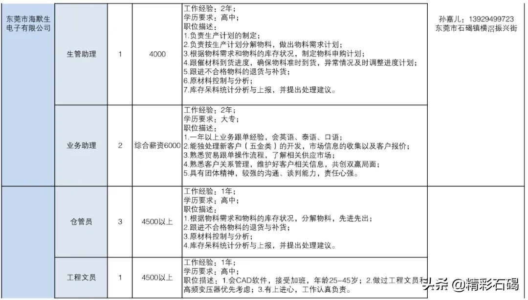 东莞石碣镇招聘编外人员15名,2020石碣政府招聘人员