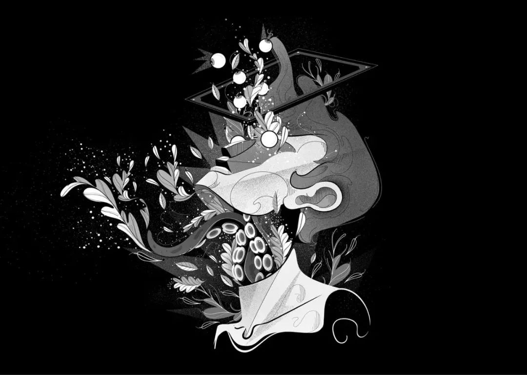 画面冲击感强烈的插画,这种手绘插画是用什么笔画的