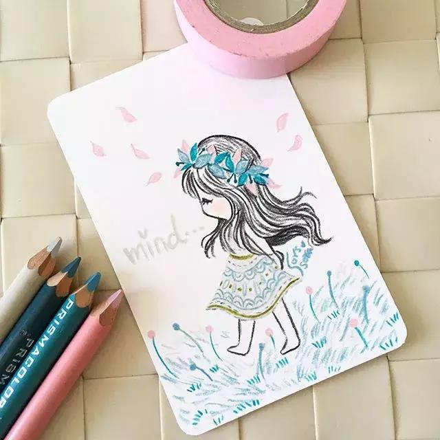 哈士奇的简笔画图片用彩铅画的,儿童彩铅简笔画6-12岁美观小人