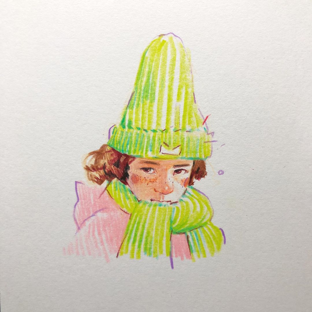 非常适合初学者的画小插画彩铅,彩铅插画手绘中国古风人物四年级