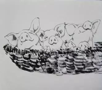 猪年国画：猪的绘画步骤