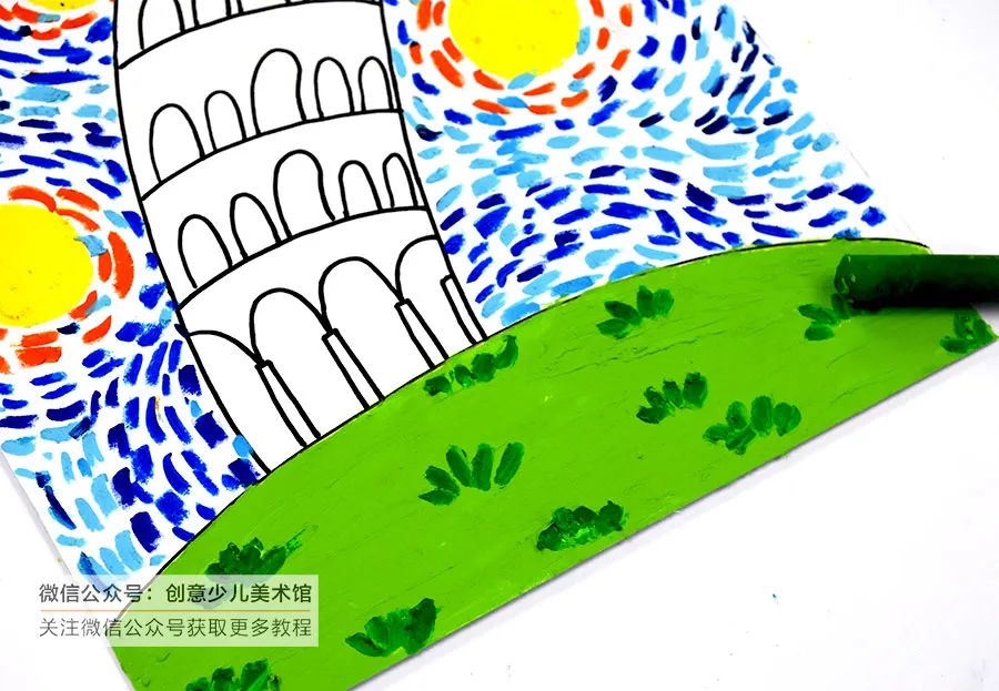 比萨斜塔立体画简单又好,意大利比萨斜塔儿童画