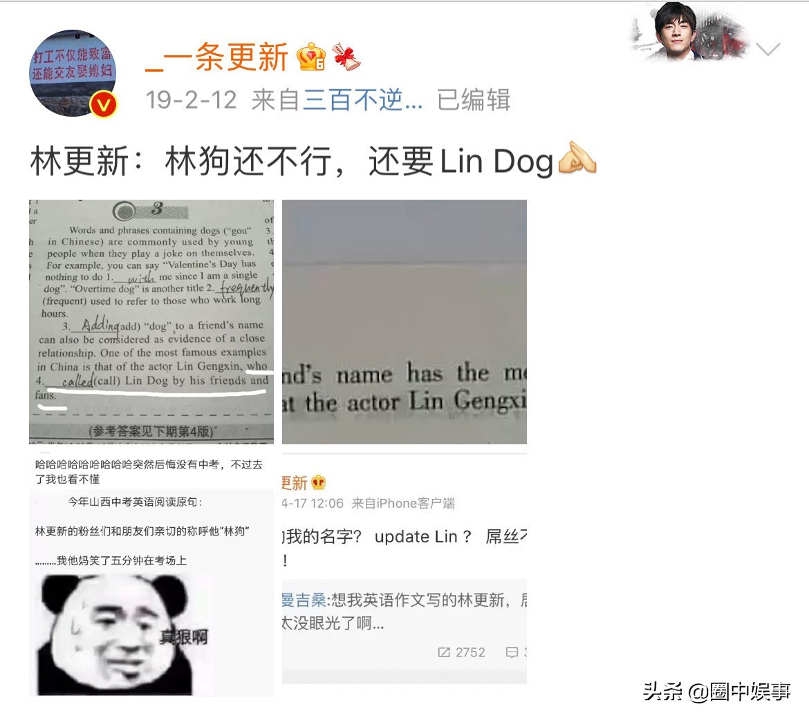 林狗为什么是林更新,林狗林更新怎么来的