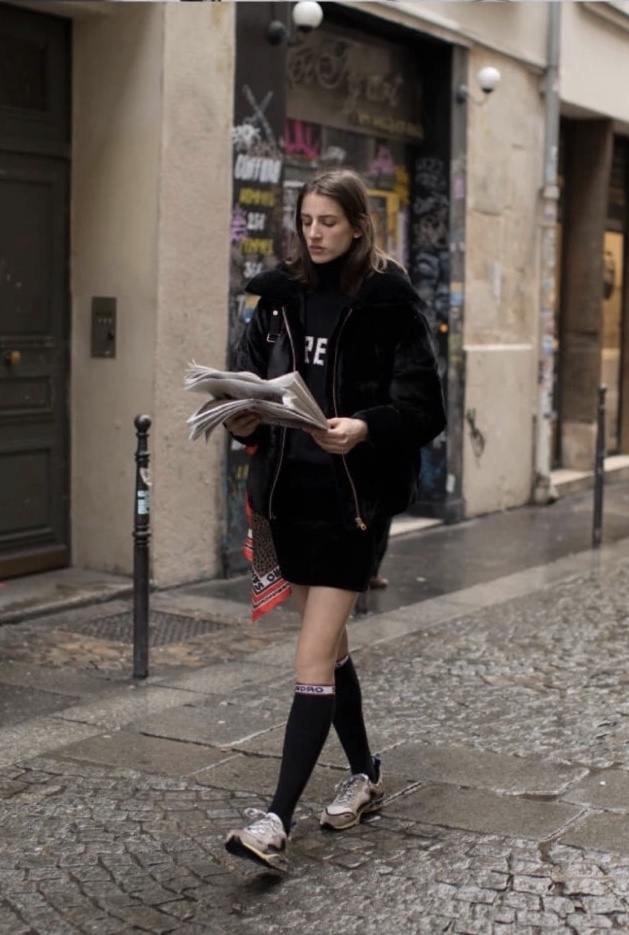 潮流长筒袜怎么搭配鞋子图片,长筒袜怎么搭配鞋子好看