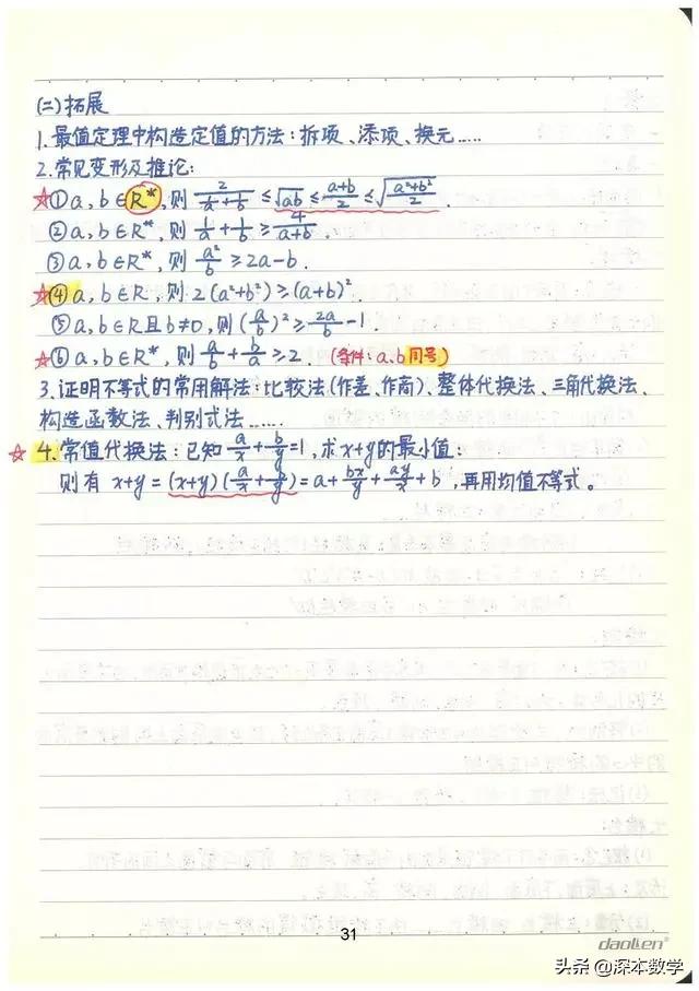 高考数学147分学霸手写笔记完整版,高考数学140+提分笔记