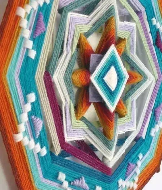 毛线绕花朵教程,毛线勾曼陀罗花教程