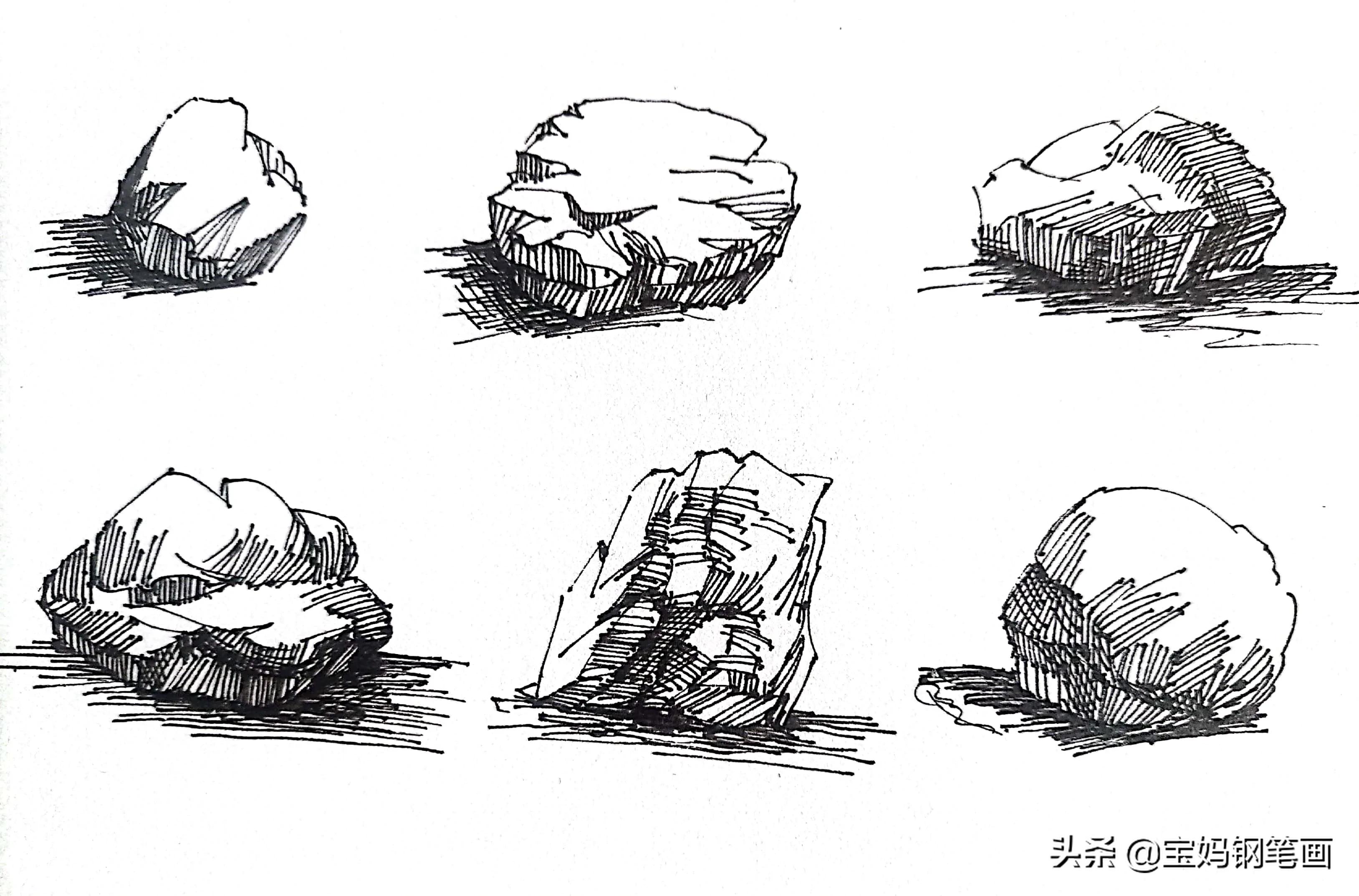 怎样在石头上画出简单好看的画,如何画出石头的质感