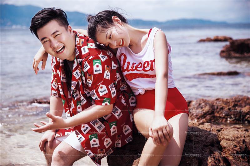 婚纱照海景拍照姿势,深圳海景婚纱照拍摄教程