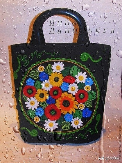 爱尔兰钩花拼出来的包包时尚大气