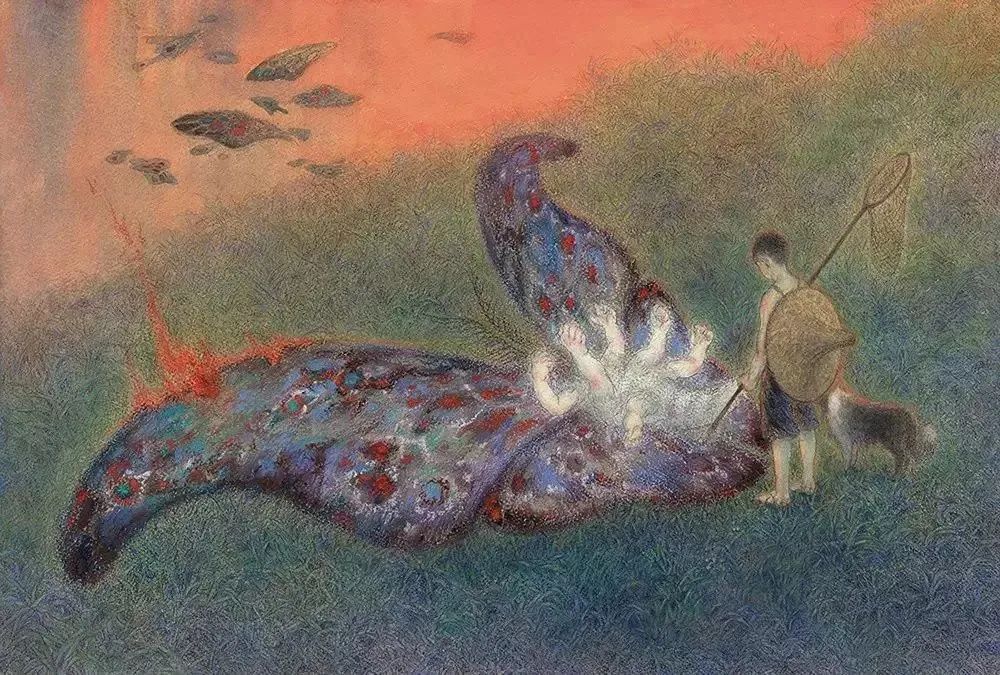 大鱼海棠唯美漫画插画设计,马克笔插画大鱼海棠