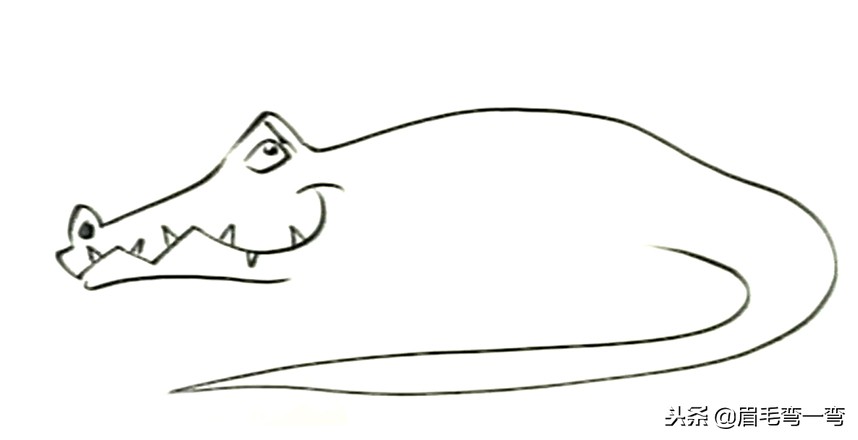 变异狂暴鳄鱼简笔画,鳄鱼爱上长颈鹿简笔画