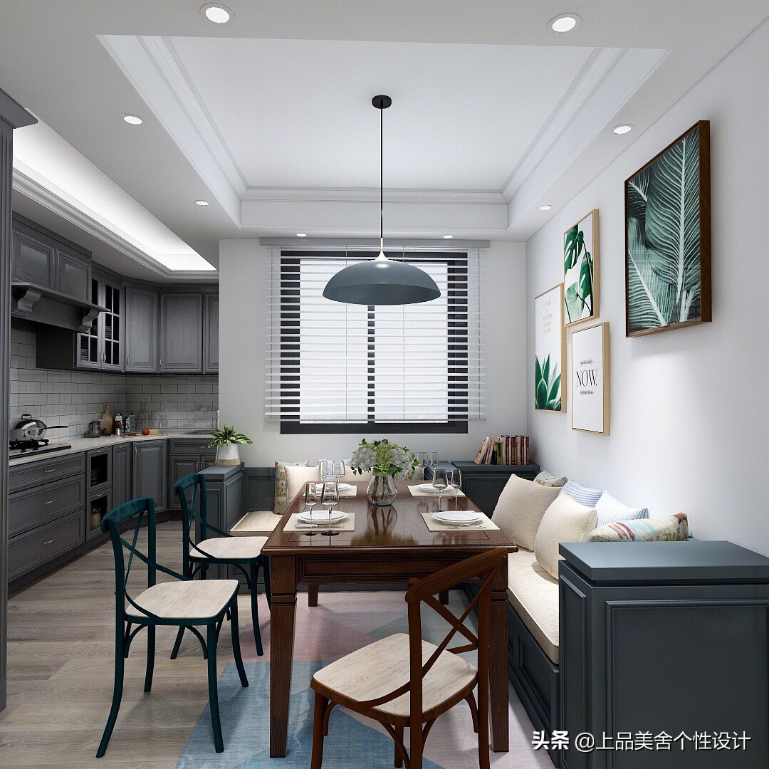 餐厅七字型卡座设计,高级感的餐厅卡座设计