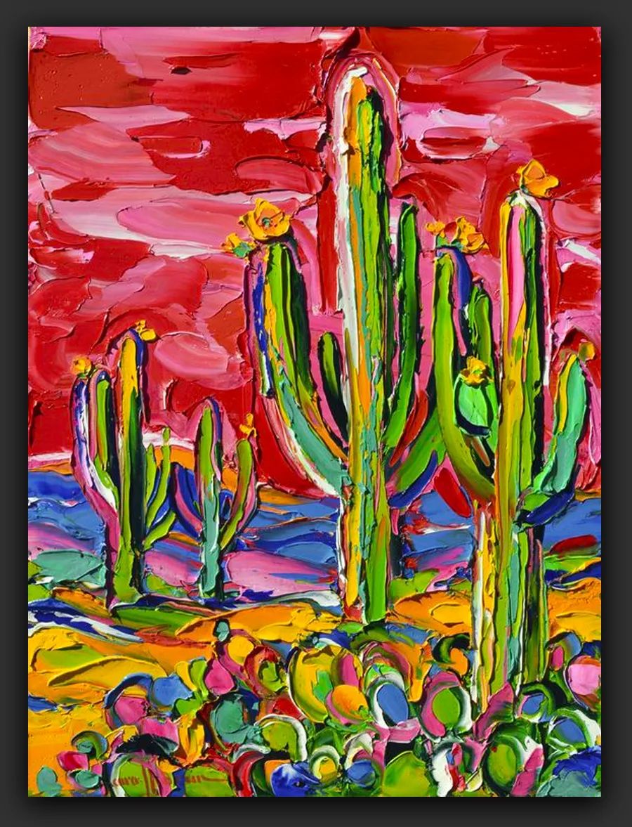 丙烯颜料绘画初学者风景画,丙烯画风景颜料简单