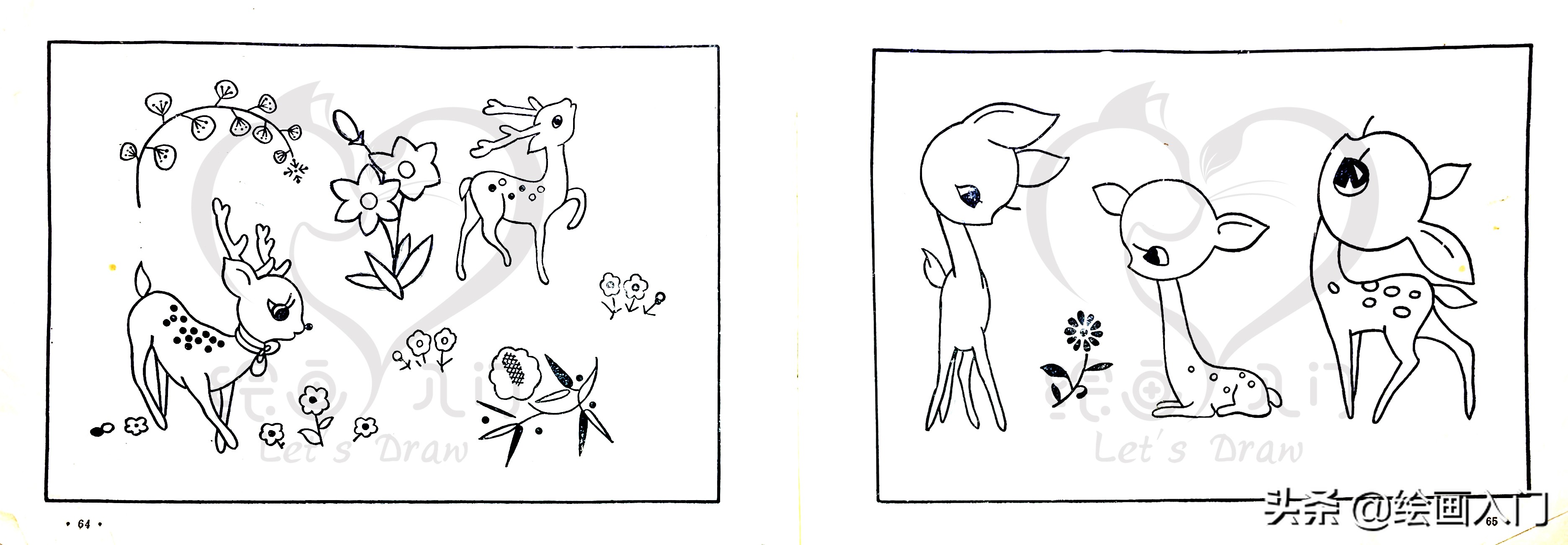 简笔画分享图片,简笔画刺绣可爱小图案