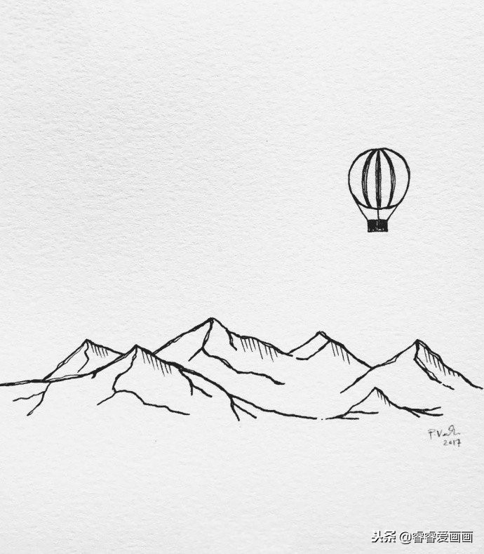 用铅笔就能画的超简单风景简笔画,儿童公园简笔画彩色场景风景人物