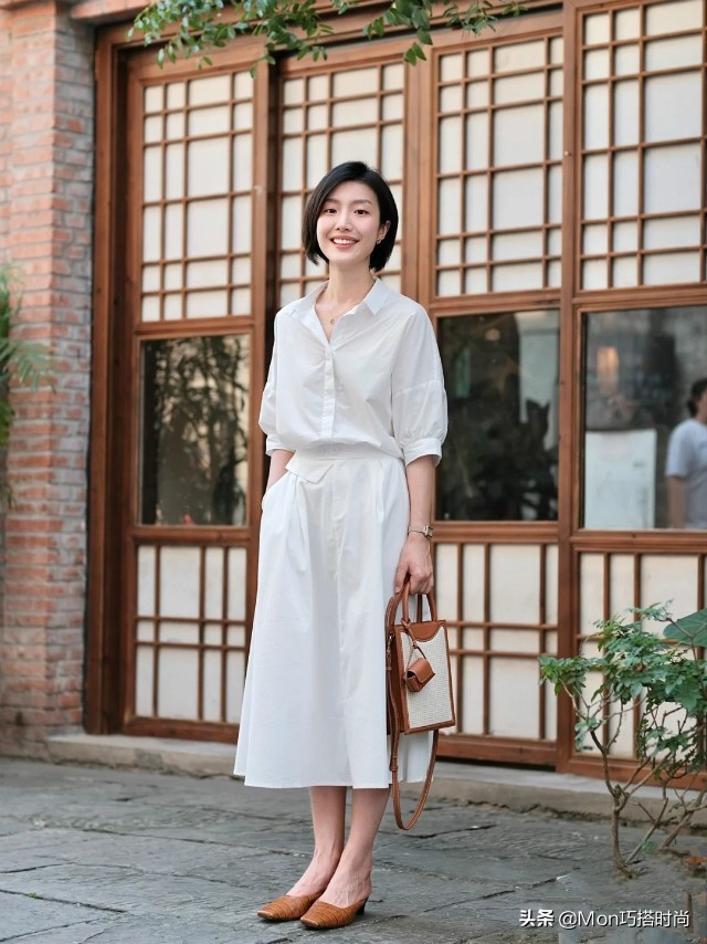 米色半身裙今年最火的半身裙,气质显瘦半身裙时尚减龄超有气质