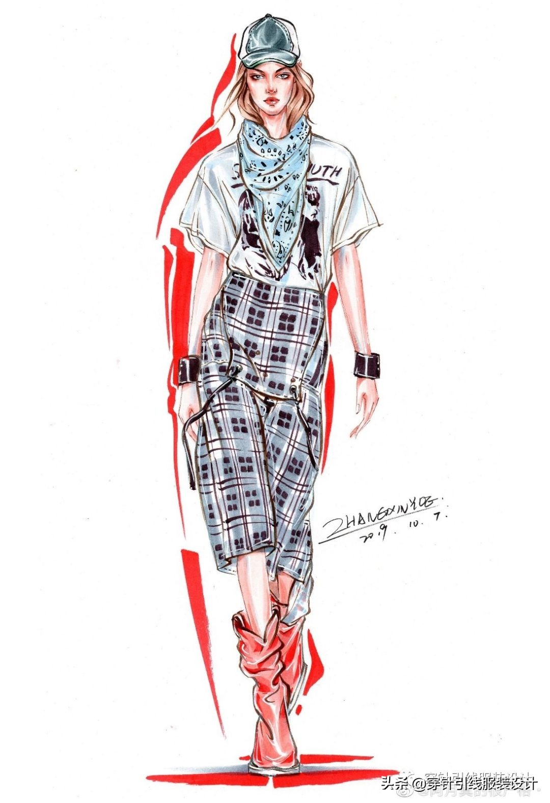 礼服服装效果图手绘,西装手绘服装效果图