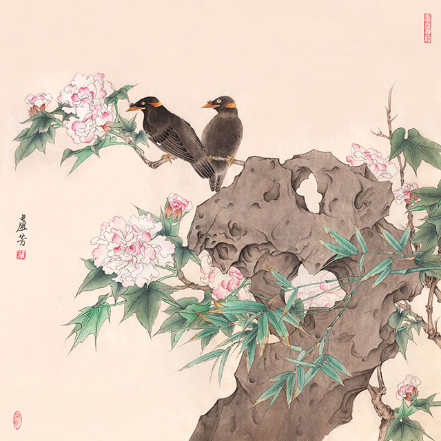 水仙花国画花鸟画图片欣赏,中国画花鸟画背景图片大全
