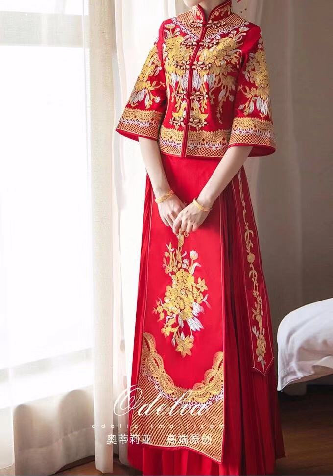 最适合穿中式嫁衣,新款秀禾服新娘礼服中式嫁衣