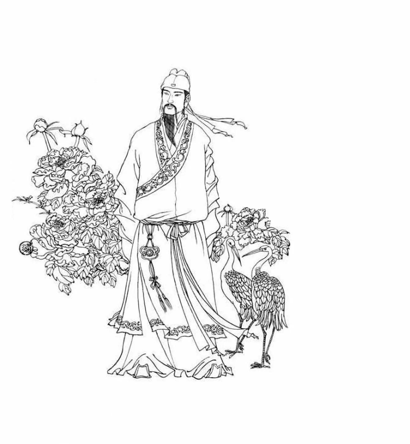 图谱神话人物工笔画白描,国画工笔人物白描图片大全大图