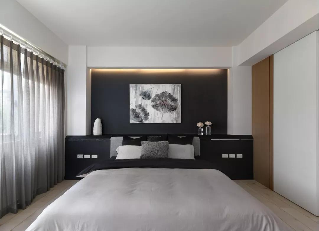 床头背景别刷大白墙,家里刮大白的半墙板床头效果图