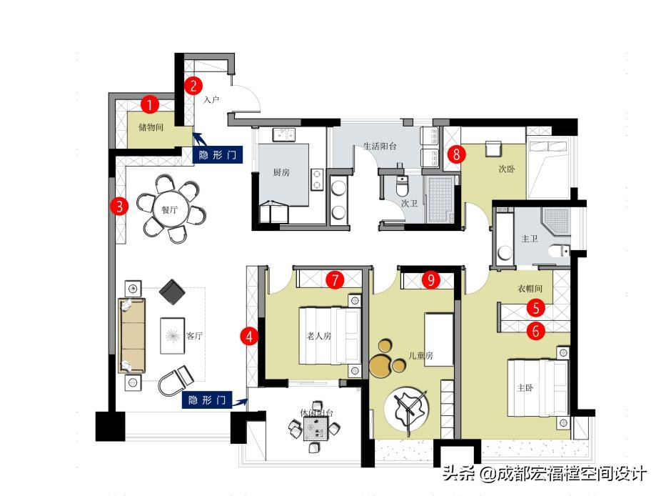 宏福樘设计效果图,宏福樘设计110平