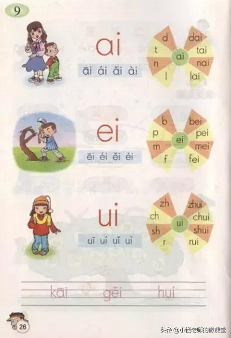 一年级拼音aieiui的拼音拼读练习,小学一年级拼音重点知识