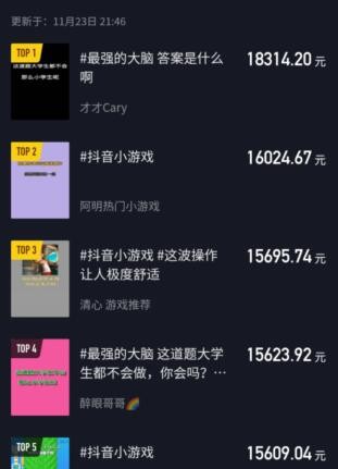 风口来了！抖音游戏躺赚项目：玩游戏发视频轻松赚钱月入几万