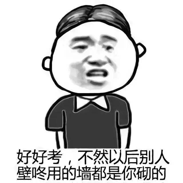 好好考,不然以后别人壁咚用的墙都是你砌的