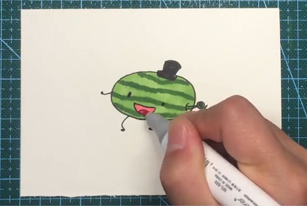 一年级西瓜简笔画简单又好看,简笔画一年级西瓜