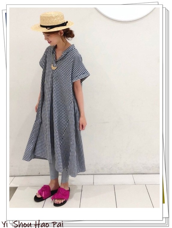 夏季格子衬衫搭配50岁,新款格子衬衫时尚潮流穿搭