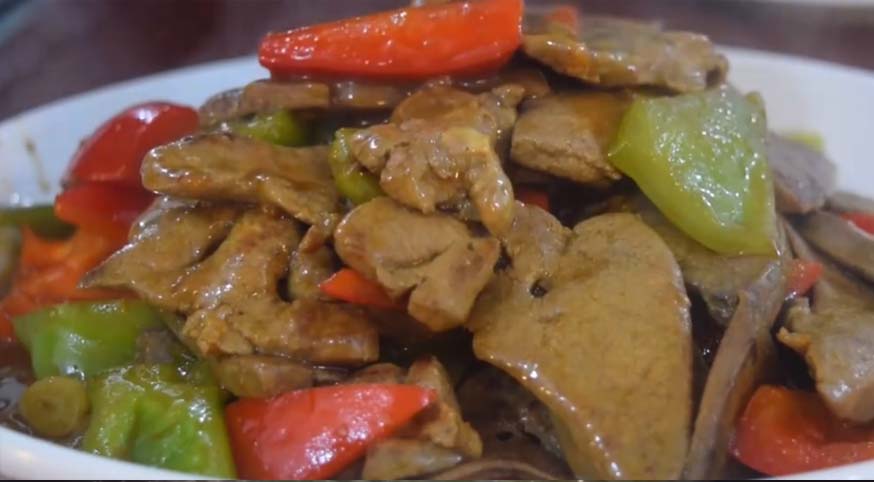 爆炒猪肝制作过程,上海名厨爆炒猪肝