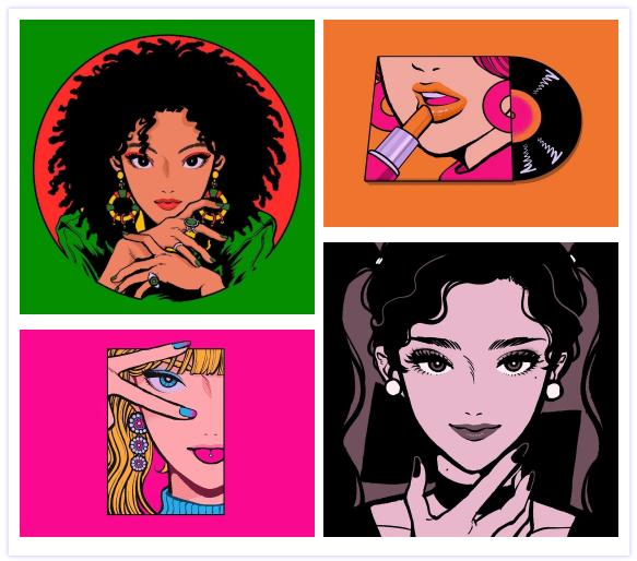 创意爱心插画素材,插画大全100张