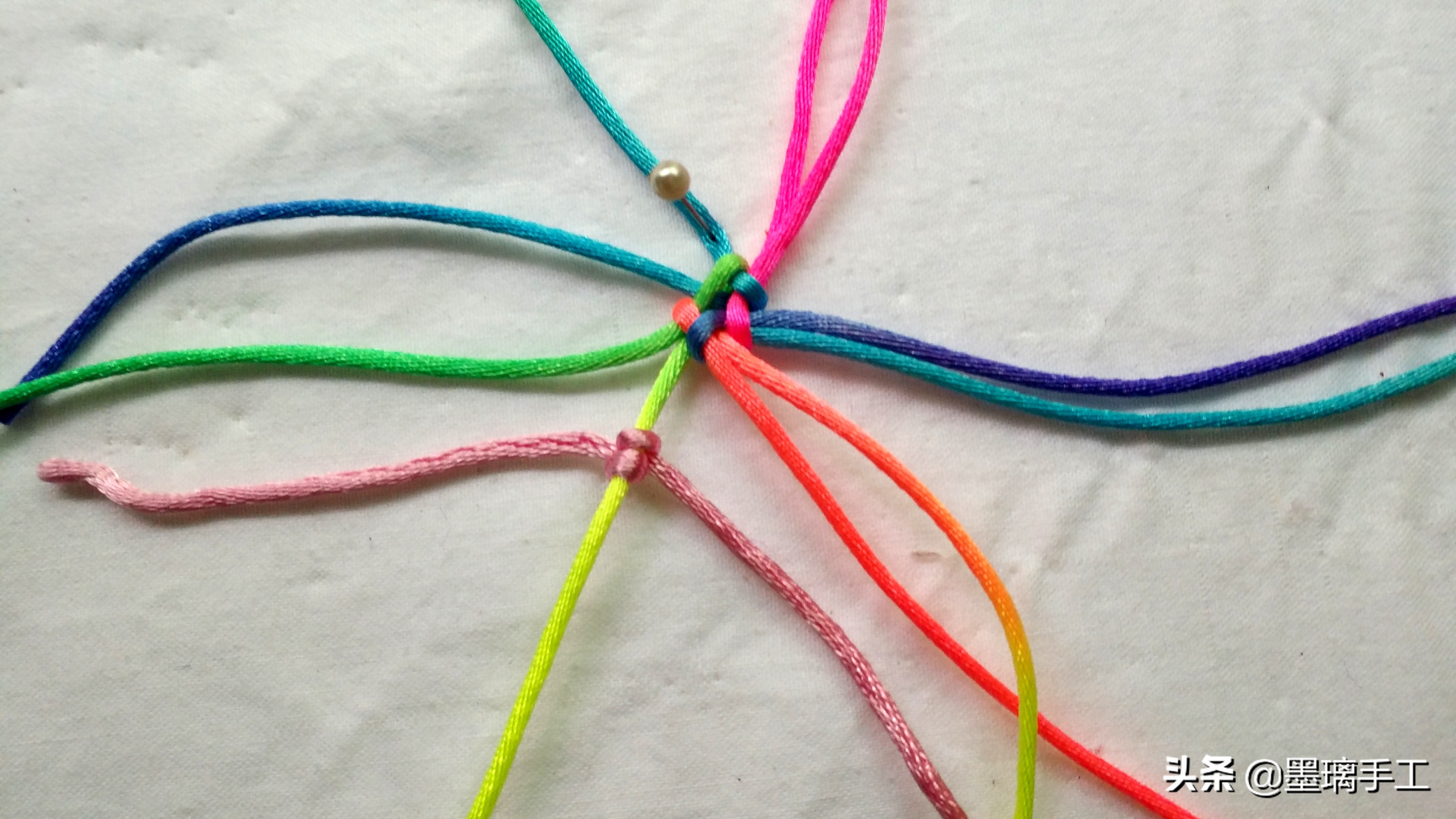 手工编绳大挂饰教程,手工编绳立体花朵挂毯视频教程
